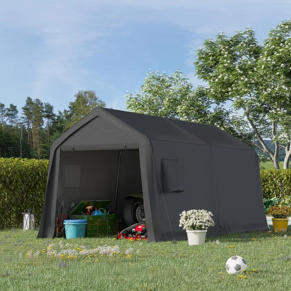 8x14 ft Heavy Duty Carport, Outdoor Storage Shelter with Metal Frame & Vents, Portable Garage Shed for Bikes, Motorcycle
8x14 ft Heavy Duty Carport, Outdoor Storage Shelter with Metal Frame & Vents, Portable Garage Shed for Bikes, Motorcycle