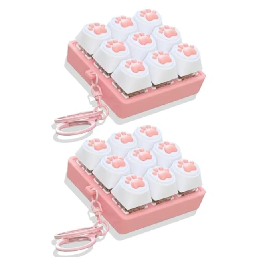 2PCS Keyboard Fidget Toy, 9 Key Mini Sound Cat Paw Creamy Clicker Keychain for Adults Asmr Triggers Stress Relief
2PCS Keyboard Fidget Toy, 9 Key Mini Sound Cat Paw Creamy Clicker Keychain for Adults Asmr Triggers Stress Relief