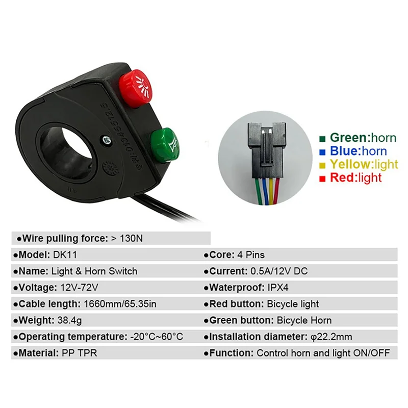 ABVL-2X Electric Bicycle Front Rear Light Set 12-72V Ebike Headlight Tail Light Connection Wires Kit
ABVL-2X Electric Bicycle Front Rear Light Set 12-72V Ebike Headlight Tail Light Connection Wires Kit