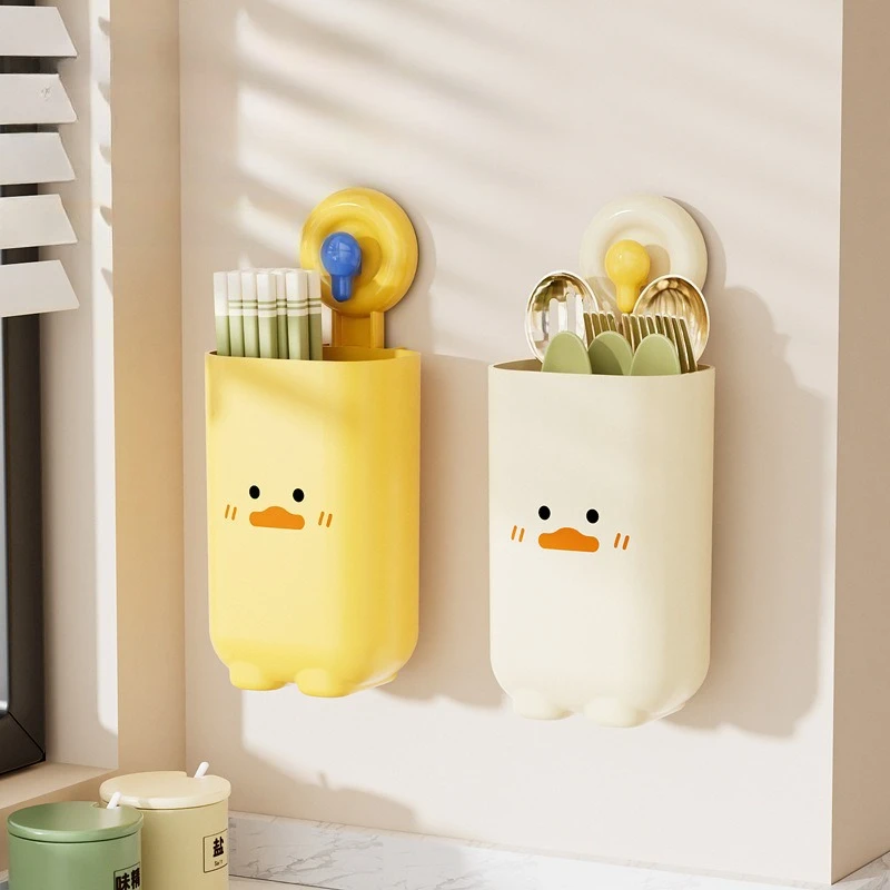 Cartoon Suction Cup Drainable Chopsticks Holder No Drilling Required Wall-Mounted Large Capacity Storage Box Kitchen Organizer
Cartoon Suction Cup Drainable Chopsticks Holder No Drilling Required Wall-Mounted Large Capacity Storage Box Kitchen Organizer