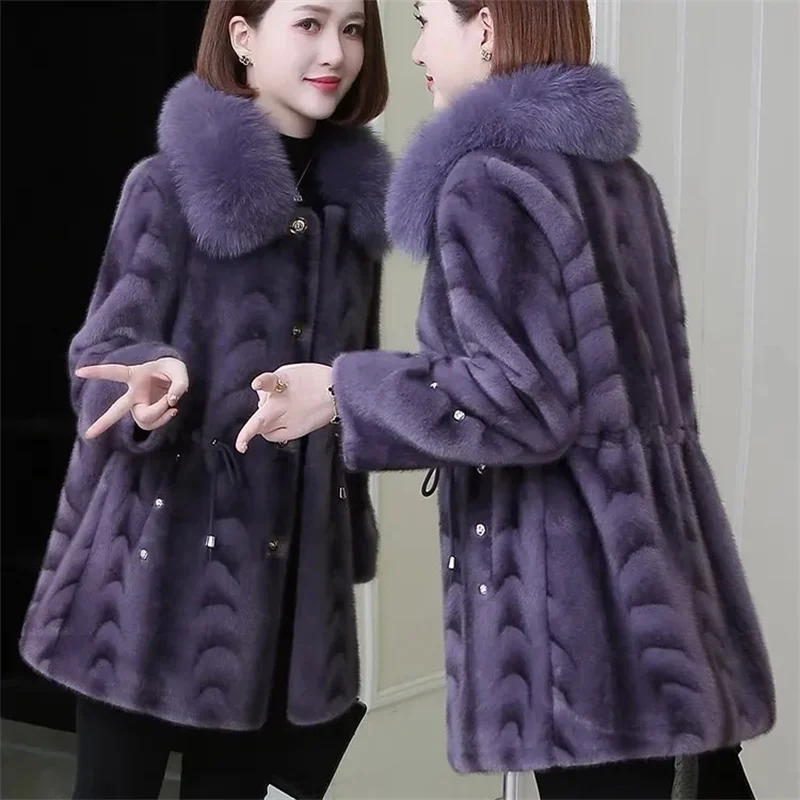 High Quality Mink-like Fur Coat Woman New Fur Jacket Winter 2025Fashion Long Outerwear Haining Imitation Mink Outcoat Ladies Top
High Quality Mink-like Fur Coat Woman New Fur Jacket Winter 2025Fashion Long Outerwear Haining Imitation Mink Outcoat Ladies Top