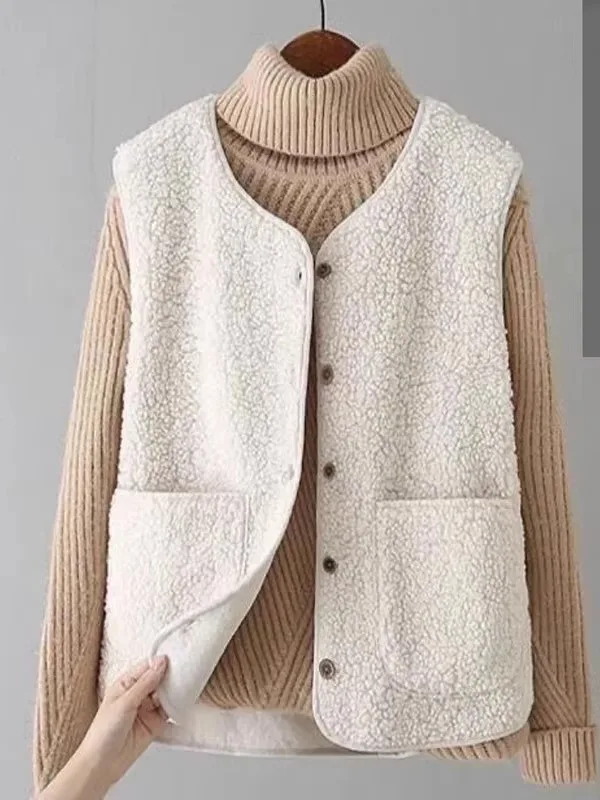 Женский жилет из овечьего флиса 2026: Новая утепленная осенне-зимняя верхняя одежда, теплая куртка с V-образным вырезом
Женский жилет из овечьего флиса 2026: Новая утепленная осенне-зимняя верхняя одежда, теплая куртка с V-образным вырезом