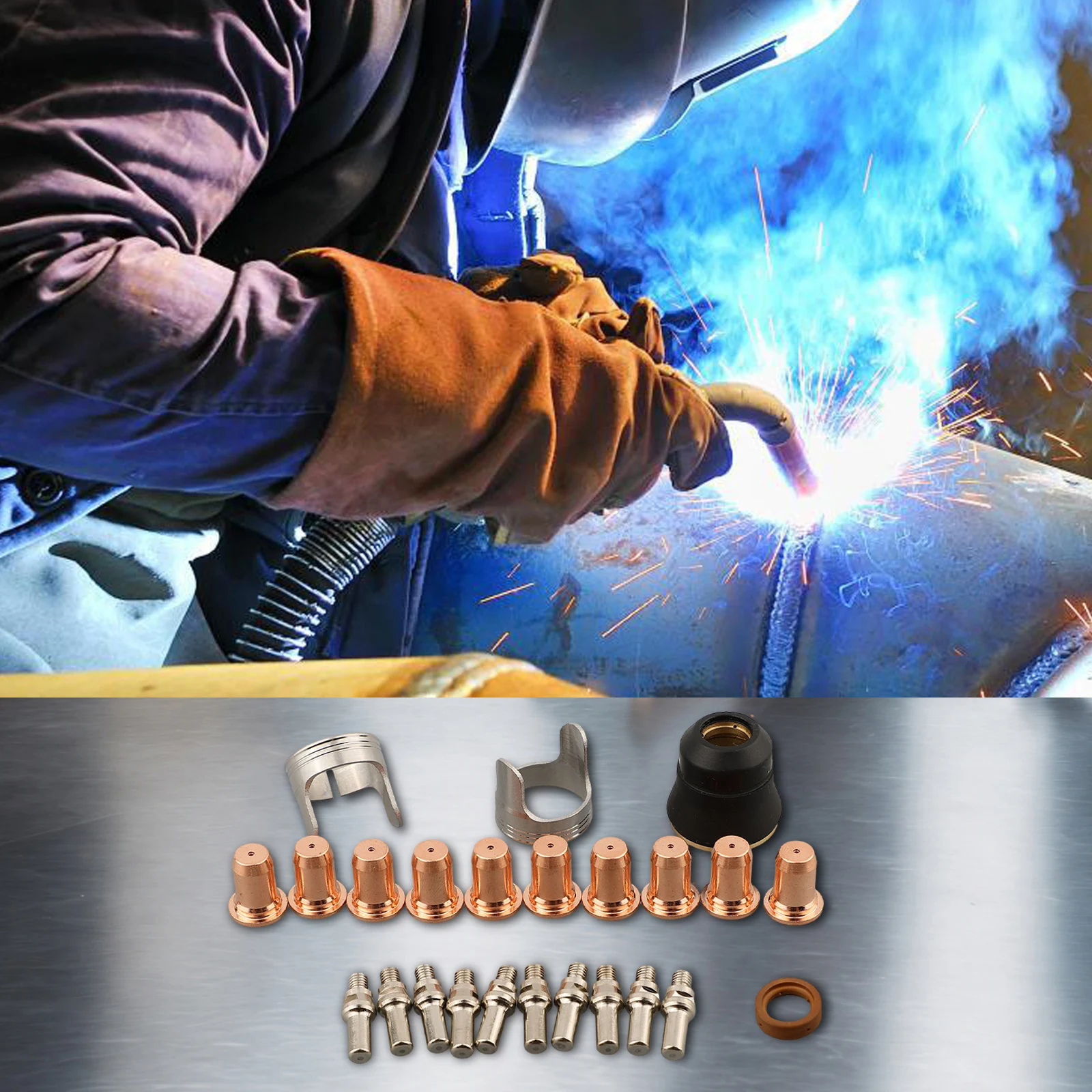 24Pcs Plasma Torch Electrode Nozzle Shield Swirl Ring Tip Standoff For Harbor Freight Port Cargo 62204 Plasma Cutter Torch
24Pcs Plasma Torch Electrode Nozzle Shield Swirl Ring Tip Standoff For Harbor Freight Port Cargo 62204 Plasma Cutter Torch