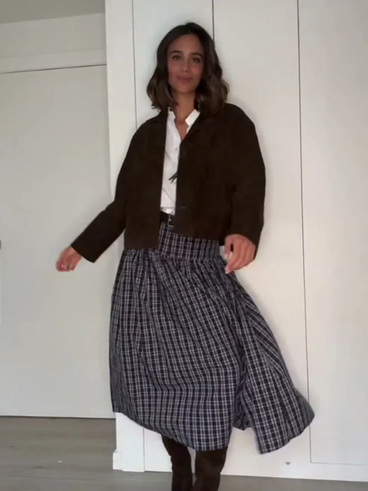HH Women's Fashion Plaid Belt Decoration Casual Zipper Long Skirt High Waist Chic Loose Pleated Skirt Women Street Style Skirt
HH Women's Fashion Plaid Belt Decoration Casual Zipper Long Skirt High Waist Chic Loose Pleated Skirt Women Street Style Skirt