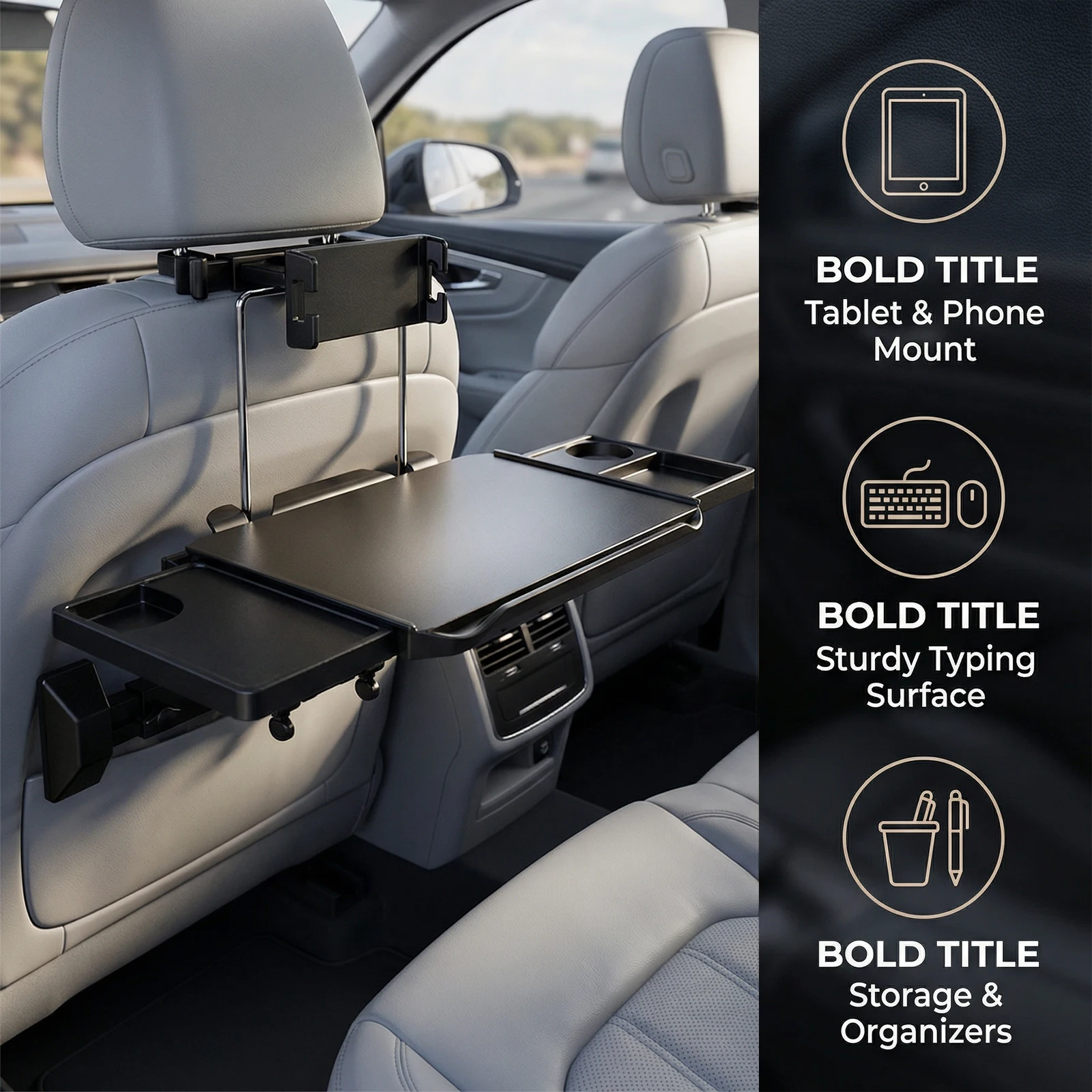Back Seat Folding Table with Phone Mount Adjustable Rear Car Dining Table Anti-Slip for Rear Passenger Road Trip Eating & Work
Back Seat Folding Table with Phone Mount Adjustable Rear Car Dining Table Anti-Slip for Rear Passenger Road Trip Eating & Work
