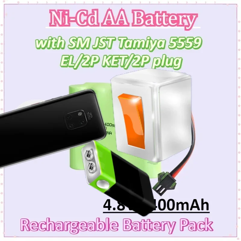 Ni-Cd AA5 4.8V 2400mAh Rechargeable battery pack for with SM JST Tamiya 5559 EL/2P KET/2P plug Toy Remote Control Car Battery
Ni-Cd AA5 4.8V 2400mAh Rechargeable battery pack for with SM JST Tamiya 5559 EL/2P KET/2P plug Toy Remote Control Car Battery