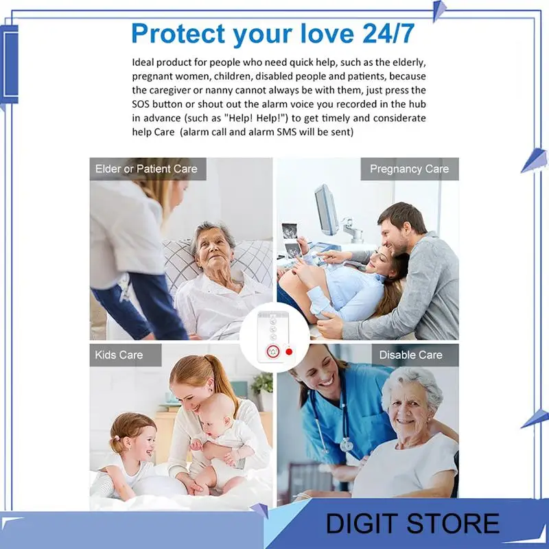 DIGIT-Emergency Alarm System 4G 433MHZ SOS Two-Way Intercom Call One-Button Rescue Host For Elderly Emergency Help EU Plug
DIGIT-Emergency Alarm System 4G 433MHZ SOS Two-Way Intercom Call One-Button Rescue Host For Elderly Emergency Help EU Plug