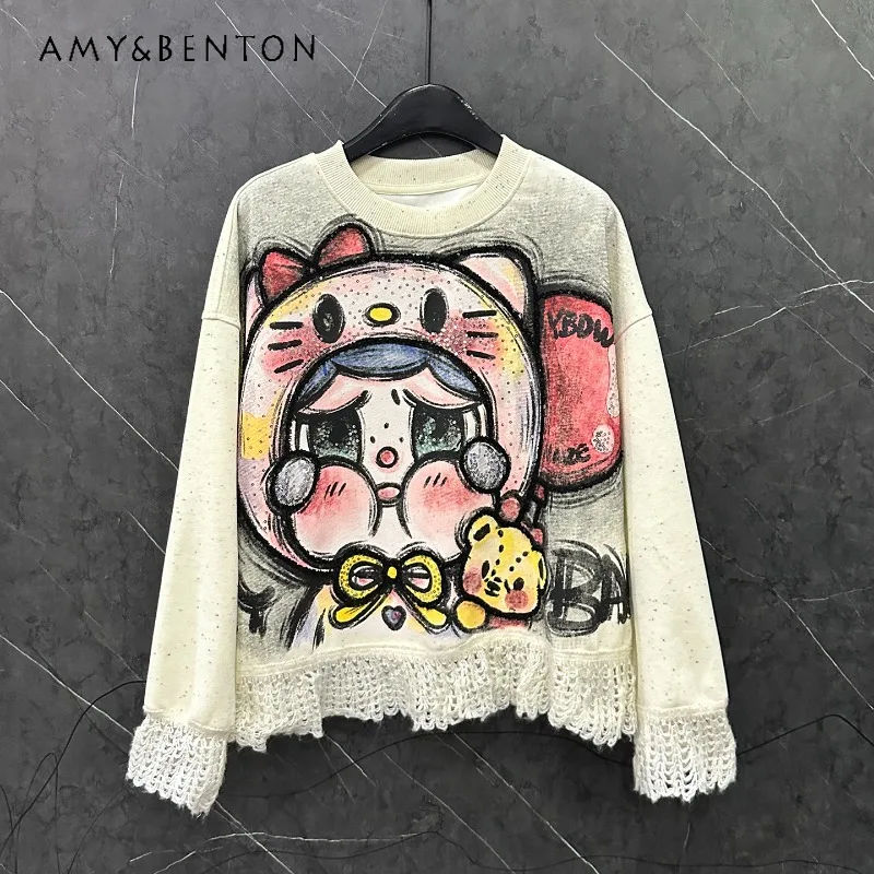 2025 Autumn New Cute Age-Reducing Cartoon Sequin Print Patchwork Crew Neck Sweatshirt For Women's Loose Casual Style Top Hoodies
2025 Autumn New Cute Age-Reducing Cartoon Sequin Print Patchwork Crew Neck Sweatshirt For Women's Loose Casual Style Top Hoodies