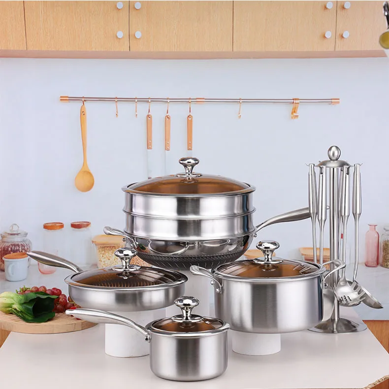 DSA high-grade stainless steel thirteen-piece set of non-stick pans, frying and stewing soup pots, pans, gifts
DSA high-grade stainless steel thirteen-piece set of non-stick pans, frying and stewing soup pots, pans, gifts