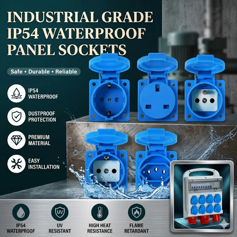 IP54 Waterproof Industrial Panel Socket 16A 13A Wall Outlet EU UK FR Universal Plug for Outdoor Distribution Box
IP54 Waterproof Industrial Panel Socket 16A 13A Wall Outlet EU UK FR Universal Plug for Outdoor Distribution Box