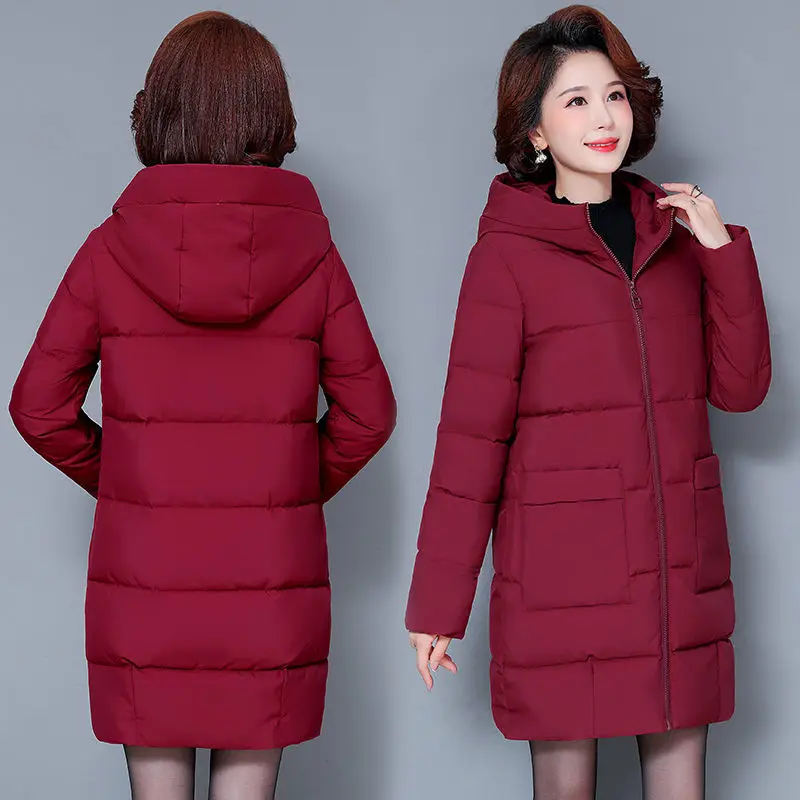 plus Size down Cotton Jacket for Middle-Aged Mothers Winter Coat Korean Style Straight Cut Long Sleeve Zipper Closure Hooded
plus Size down Cotton Jacket for Middle-Aged Mothers Winter Coat Korean Style Straight Cut Long Sleeve Zipper Closure Hooded