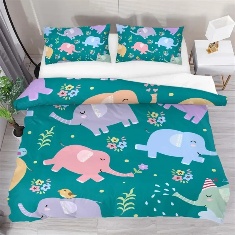 Cartoon Elephant Lovely Animal Theme Comfortable Duvet Cover Pillowcase Bedding Set Children Bedroom Decoration Home Textile
Cartoon Elephant Lovely Animal Theme Comfortable Duvet Cover Pillowcase Bedding Set Children Bedroom Decoration Home Textile