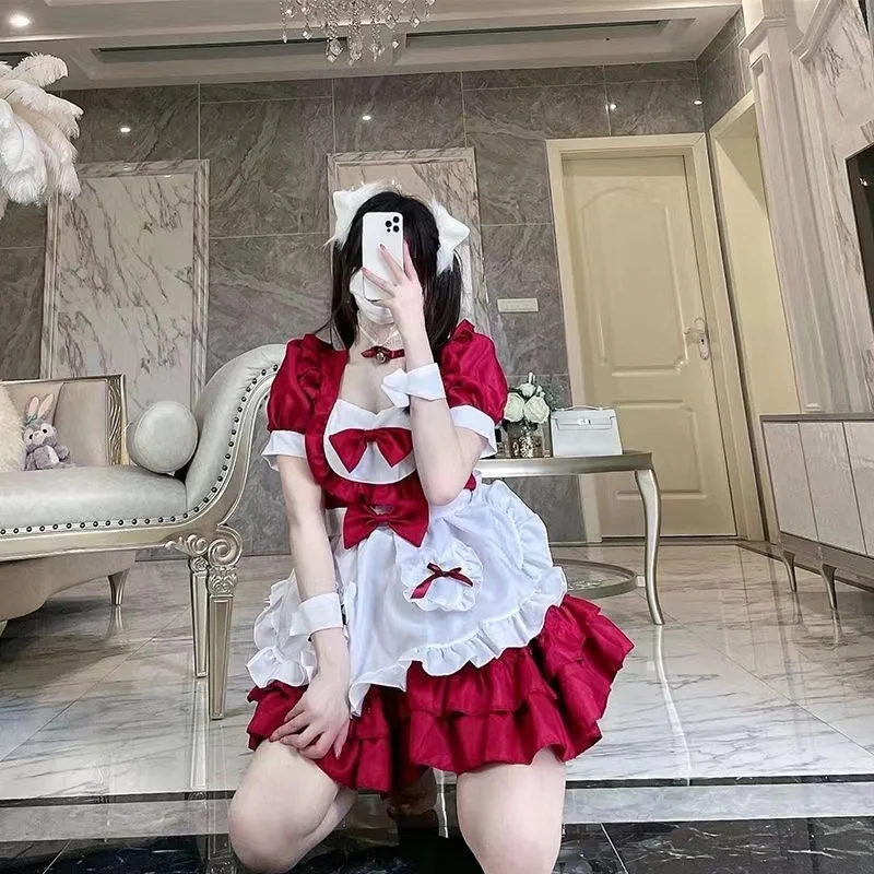 Amine Sexy Red Cute Lolita Maid Outfit Apron Dress Sweet Christmas Cosplay Costume Girls Woman Waitress Uniform Halloween Party
Amine Sexy Red Cute Lolita Maid Outfit Apron Dress Sweet Christmas Cosplay Costume Girls Woman Waitress Uniform Halloween Party