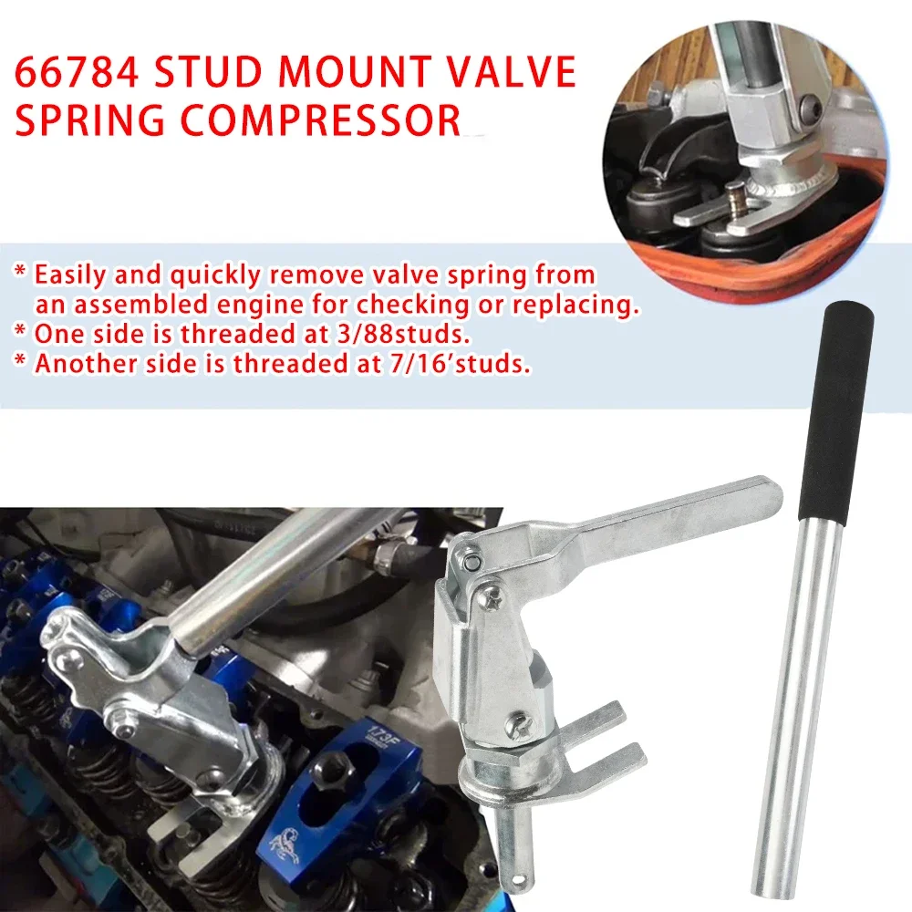 360° Swivel Handle Stud Mount Valve Spring Compressor 66784 for 3/8" & 7/16" Rocker Studs Remove & Install
360° Swivel Handle Stud Mount Valve Spring Compressor 66784 for 3/8" & 7/16" Rocker Studs Remove & Install