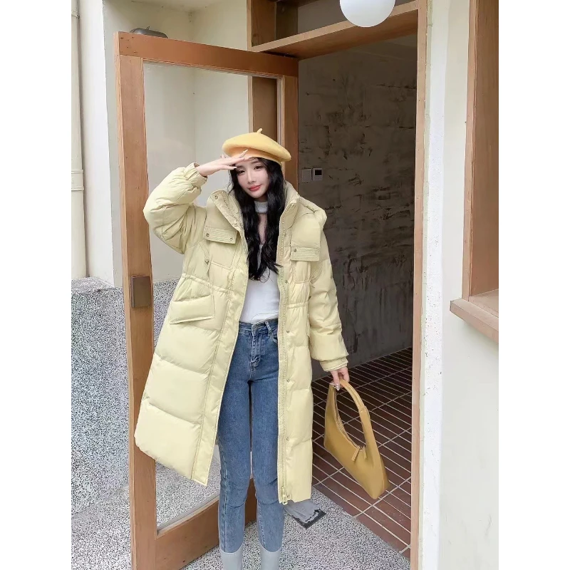 Long White Duck Down Coat for Female, Thickened Hooded Jacket, Loose Large Size Tide, Korean Version of the Knee, New
Long White Duck Down Coat for Female, Thickened Hooded Jacket, Loose Large Size Tide, Korean Version of the Knee, New