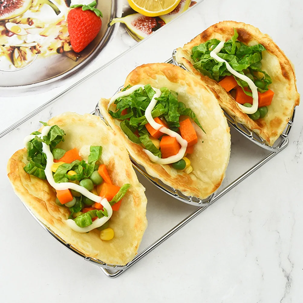 Household Taco Rack Stainless Steel Taco Holder Stand Burrito Tortilla Pancake Holder for Kitchen Desktop Desktop Burritos Stand
Household Taco Rack Stainless Steel Taco Holder Stand Burrito Tortilla Pancake Holder for Kitchen Desktop Desktop Burritos Stand