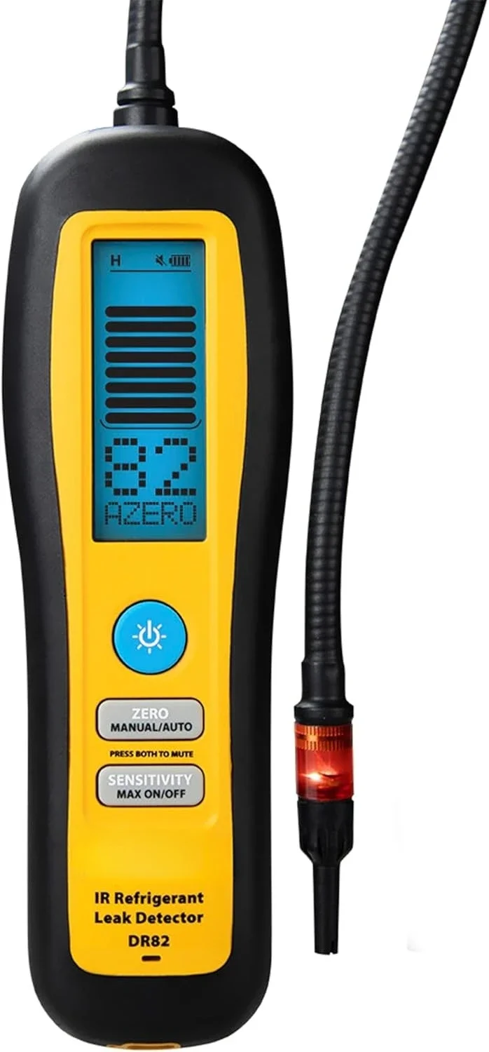 DR82 Infrared Refrigerant Leak Detector - Ultra-Sensitive Leak Sniffer with Large, Backlite LCD Screen - Lightweight HVAC Tool
DR82 Infrared Refrigerant Leak Detector - Ultra-Sensitive Leak Sniffer with Large, Backlite LCD Screen - Lightweight HVAC Tool