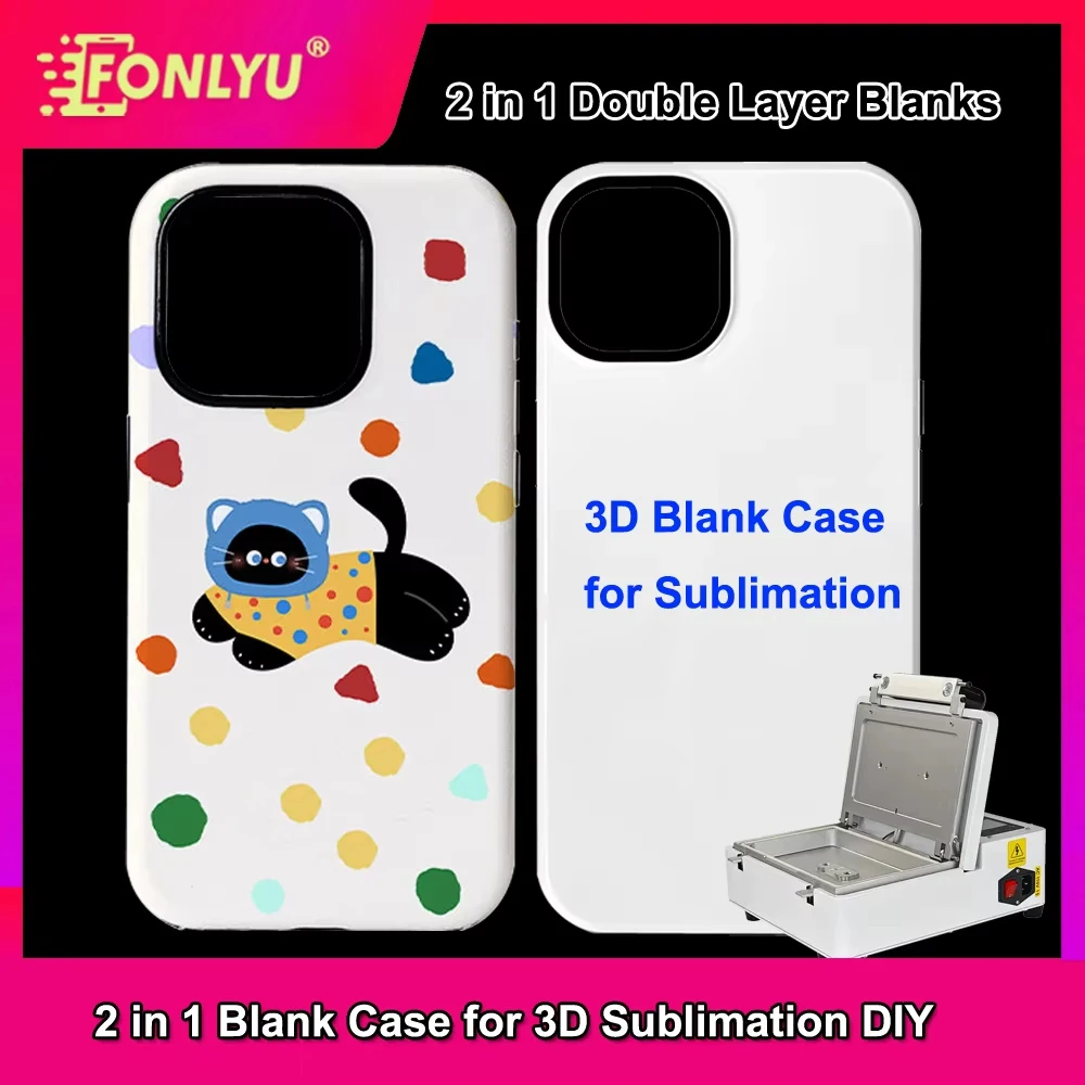 FONLYU 5pcs 2 in 1 Blank Phone Cases for DIY Thermal Transfer Sublimation Coating Covers for iPhone 17 16 15 14 13 Pro Max Plus
FONLYU 5pcs 2 in 1 Blank Phone Cases for DIY Thermal Transfer Sublimation Coating Covers for iPhone 17 16 15 14 13 Pro Max Plus