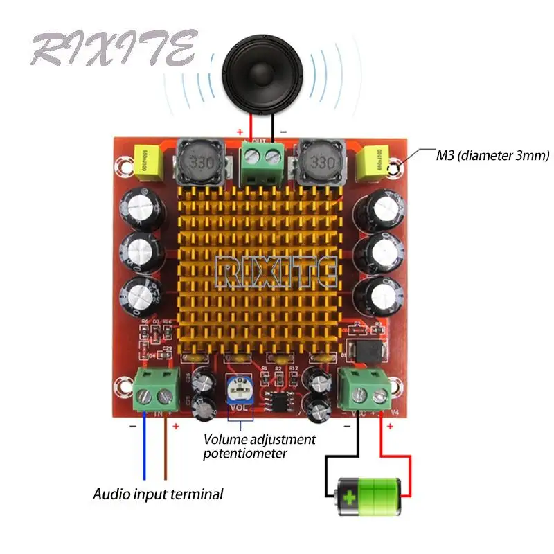Digital Amplifier Board TPA3116DA TPA3116 150W D2 Mono Channel Digital Power Audio Amplifier Board XH-M544 DC 12V 24V
Digital Amplifier Board TPA3116DA TPA3116 150W D2 Mono Channel Digital Power Audio Amplifier Board XH-M544 DC 12V 24V
