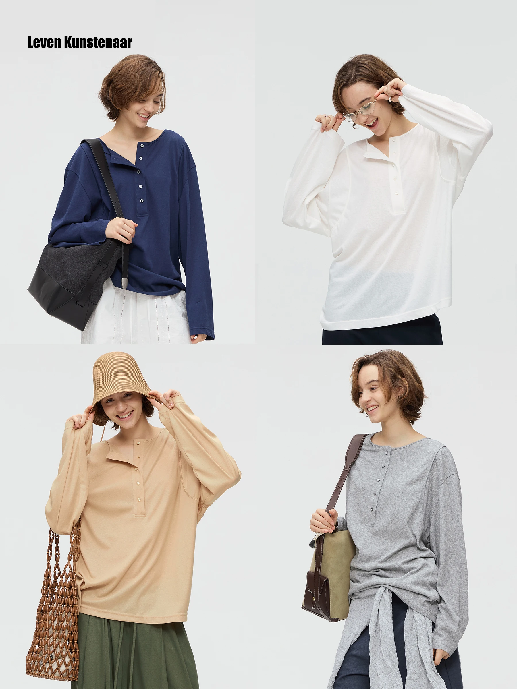 LevenKunstenaar Breathable Summer T-Shirt Henry Collar Shoulder Patchwork Design Women's Casual Loose Fit Long Sleeve Cotton ...
LevenKunstenaar Breathable Summer T-Shirt Henry Collar Shoulder Patchwork Design Women's Casual Loose Fit Long Sleeve Cotton ...