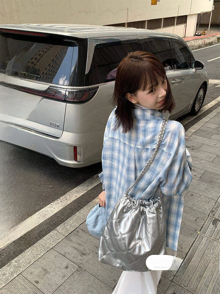Blue Plaid Sun Protection Shirt Coat Women's Summer Loose Casual Versatile Shirt Top Korean Style Commute Wind Long Sleeve
Blue Plaid Sun Protection Shirt Coat Women's Summer Loose Casual Versatile Shirt Top Korean Style Commute Wind Long Sleeve