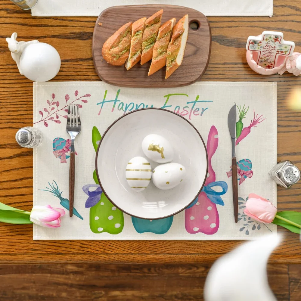 Салфетки Rabbit Bunny Happy Easter Набор из 4 сезонных весенних льняных ковриков в клетку буйвола для вечеринки, кухни, обеденного украшения
Салфетки Rabbit Bunny Happy Easter Набор из 4 сезонных весенних льняных ковриков в клетку буйвола для вечеринки, кухни, обеденного украшения