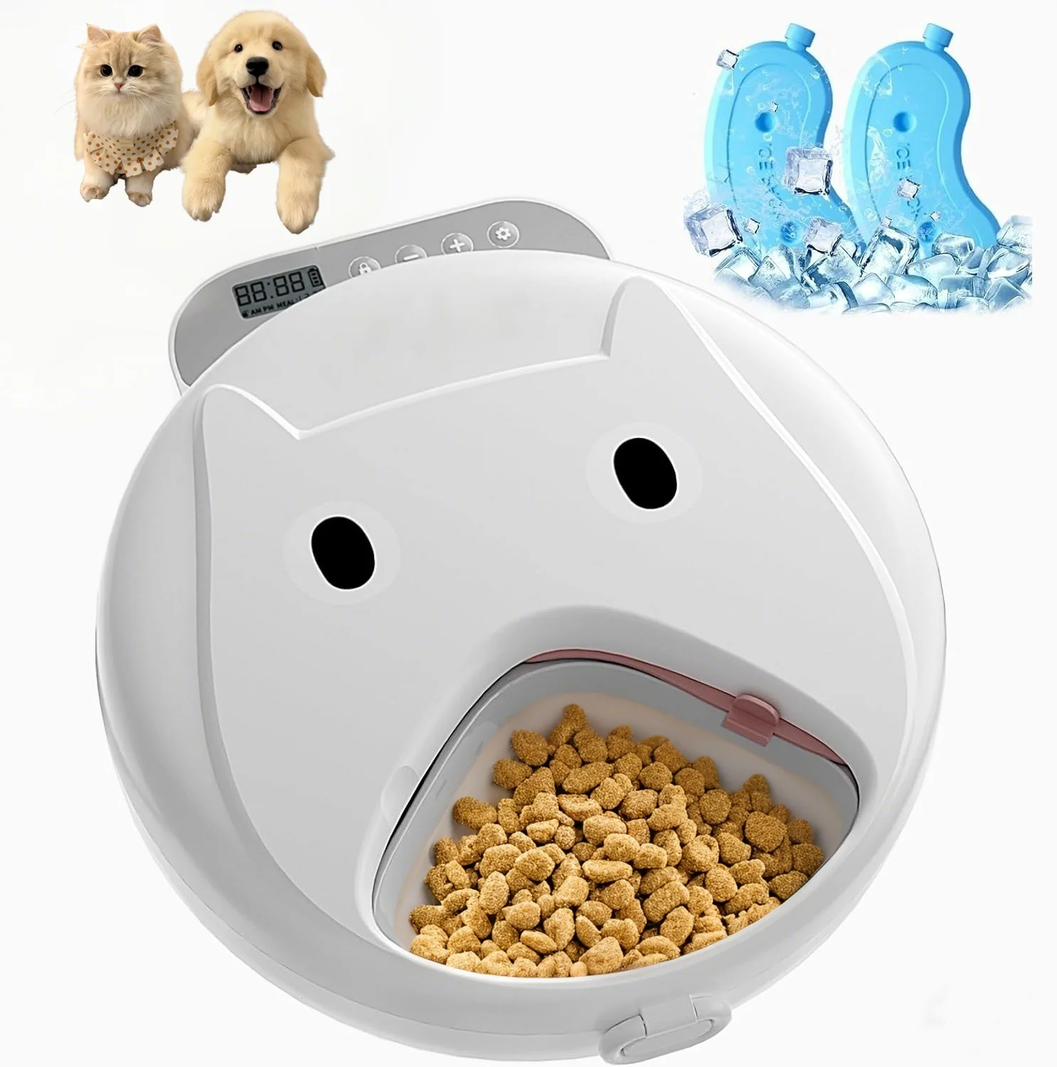 Automatic Pet Feeder Smart Cat Food Dispenser for Wet Food and Dry Food, Cat Automatic Feeder ,Ice box sold separately
Automatic Pet Feeder Smart Cat Food Dispenser for Wet Food and Dry Food, Cat Automatic Feeder ,Ice box sold separately