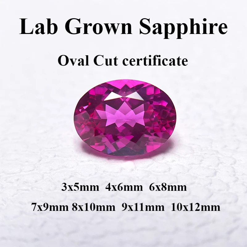 Lab Grown Sapphire hou pink Color Oval Cut Top Quality Gemstones For Charms Jewelry Making Pendant Selectable AGL Certificate
Lab Grown Sapphire hou pink Color Oval Cut Top Quality Gemstones For Charms Jewelry Making Pendant Selectable AGL Certificate