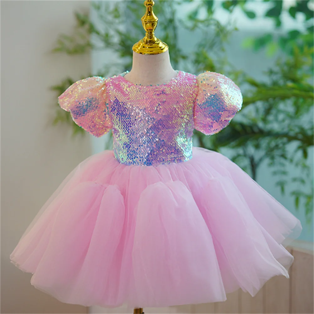 Summer pink Sequin Birthday Party Princess Dress Children Girl Wedding Tutu Fluffy Dresses Vestidos
Summer pink Sequin Birthday Party Princess Dress Children Girl Wedding Tutu Fluffy Dresses Vestidos