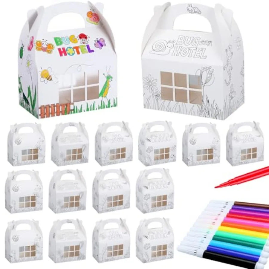 24 Set Bug Hotel Color Your Own Cardboard Box with Color Pen for Critters Collection and Insect Research DIY Bug House Craft La
24 Set Bug Hotel Color Your Own Cardboard Box with Color Pen for Critters Collection and Insect Research DIY Bug House Craft La