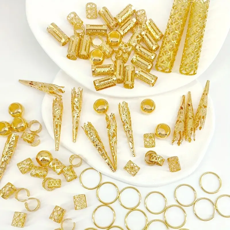 Hot Sale Complete Hair Extension Rings Set Multi Size Gold Dreadlock Cuffs for Braids DIY Accessory Kit Gift
Hot Sale Complete Hair Extension Rings Set Multi Size Gold Dreadlock Cuffs for Braids DIY Accessory Kit Gift