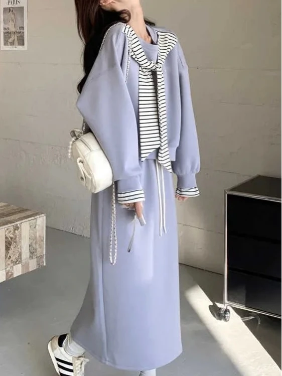 plus Size Women's Korean Striped Shoulder Hoodie Set Loose Fit Spring Casual Fashion plus Size Two-Piece Set for And Pe...
plus Size Women's Korean Striped Shoulder Hoodie Set Loose Fit Spring Casual Fashion plus Size Two-Piece Set for And Pe...
