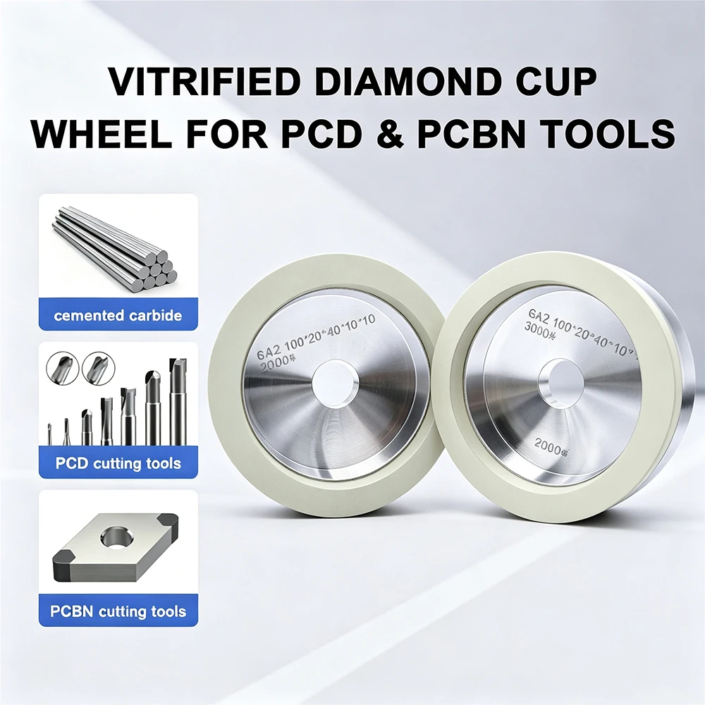 150mm Vitrified Bond Diamond Grinding Wheel Ceramic Cup Wheel For Grinding PCD PCBN Tool
150mm Vitrified Bond Diamond Grinding Wheel Ceramic Cup Wheel For Grinding PCD PCBN Tool
