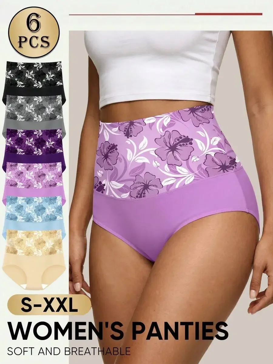 6 Pcs High Waist Womens Briefs Soft Breathable Floral Print Panties
6 Pcs High Waist Womens Briefs Soft Breathable Floral Print Panties
