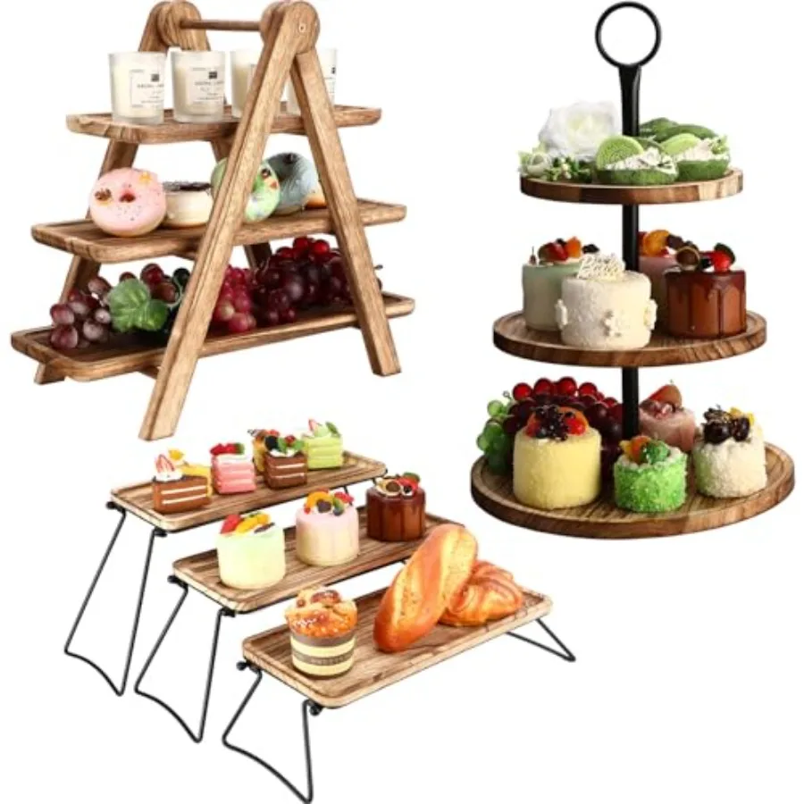 Set of 3 Wood Cupcake Stand 3 Tiered Serving Tray Rustic Wooden Dessert Cake Stand Display Cookie Candy Buffet Holder for Tea P
Set of 3 Wood Cupcake Stand 3 Tiered Serving Tray Rustic Wooden Dessert Cake Stand Display Cookie Candy Buffet Holder for Tea P