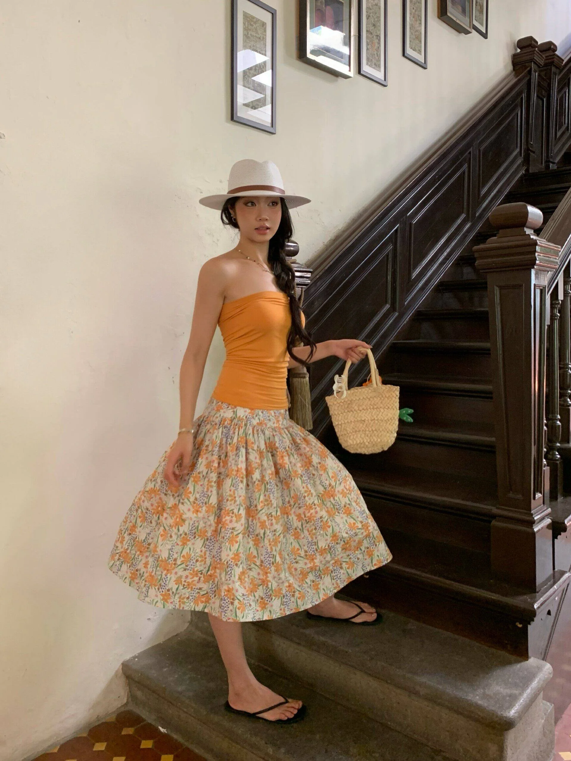 Fortunee Spring 2026 Floral A-Line Midi Skirt Sweet Flared Hem Cotton Printed High Waist Women's Half Body Skirt
Fortunee Spring 2026 Floral A-Line Midi Skirt Sweet Flared Hem Cotton Printed High Waist Women's Half Body Skirt