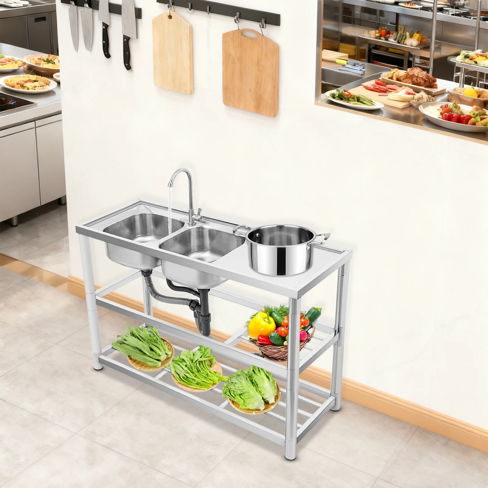 Sink Kitchen Stainless Steel 120cm Double Bowl Left Drain 201 Steel Heavy Duty 220lbs Load Anti Odor Pipe Thickened Commercial
Sink Kitchen Stainless Steel 120cm Double Bowl Left Drain 201 Steel Heavy Duty 220lbs Load Anti Odor Pipe Thickened Commercial