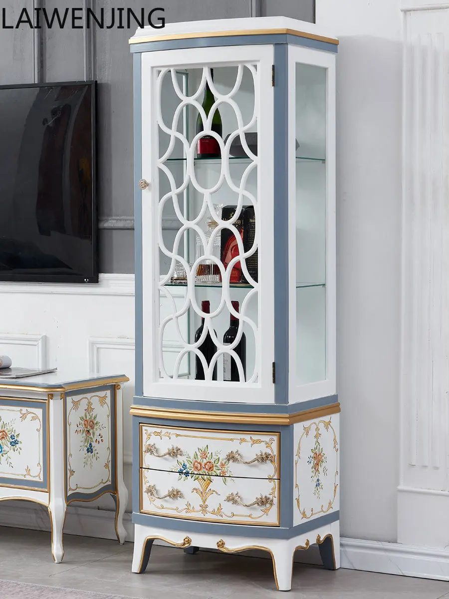 MJY European painted solid wood single door double door living room decoration American glass display cabinet
MJY European painted solid wood single door double door living room decoration American glass display cabinet
