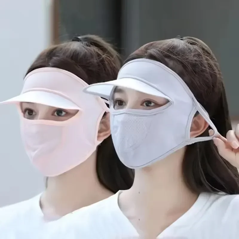 Summer Sunscreen Ice Silk Mask UV Protection Face Cover Sunscreen Veil Face with Brim Cycling Sun Protection Hats Caps shemagh militar
Summer Sunscreen Ice Silk Mask UV Protection Face Cover Sunscreen Veil Face with Brim Cycling Sun Protection Hats Caps shemagh militar