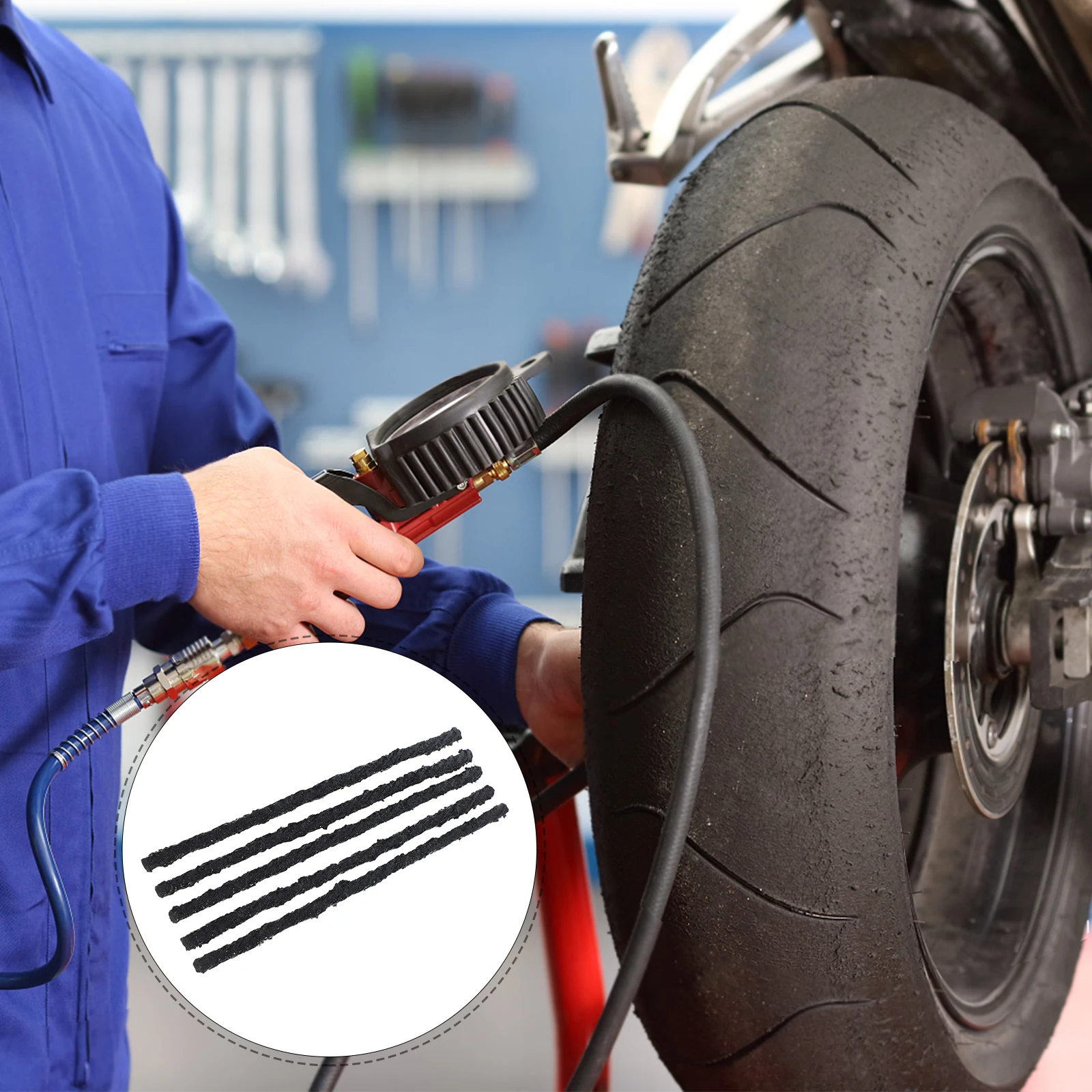 5Pcs Rubber Repair String 200mm Cycling Tire Plug Kit Tubeless Tire Repair Strip Versatile Tool Bike Repairing Accessories 
5Pcs Rubber Repair String 200mm Cycling Tire Plug Kit Tubeless Tire Repair Strip Versatile Tool Bike Repairing Accessories