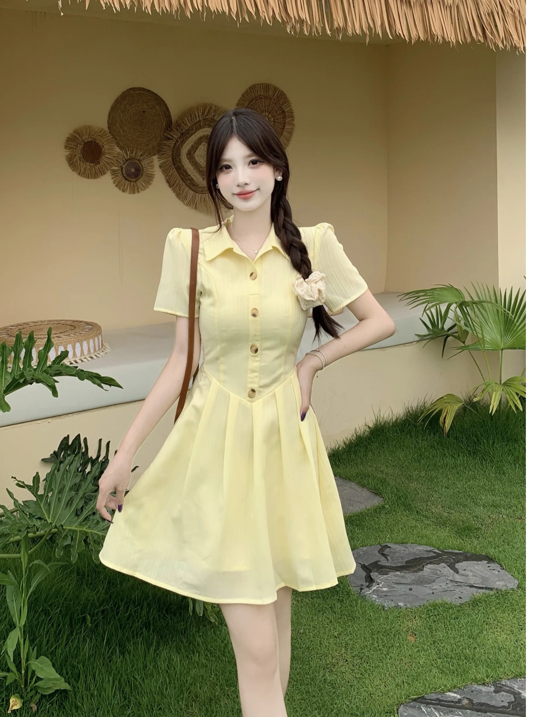 plus Size Women's Fre Yellow ort Sve A-Line Dr Summer New Sle Waist-Cinching Turn-down Collar Midi Dr
plus Size Women's Fre Yellow ort Sve A-Line Dr Summer New Sle Waist-Cinching Turn-down Collar Midi Dr