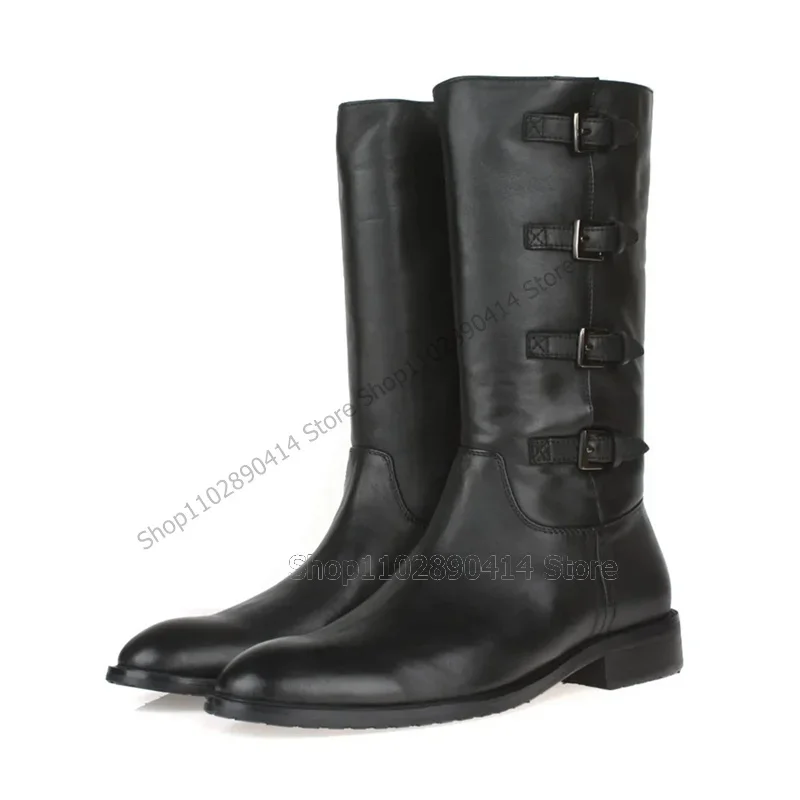Black Buckle Decor Knee High Round Toe Boots Fashion Side Zipper Men Boots Luxury Handmade Party Banquet Office Men Dress Shoes
Black Buckle Decor Knee High Round Toe Boots Fashion Side Zipper Men Boots Luxury Handmade Party Banquet Office Men Dress Shoes