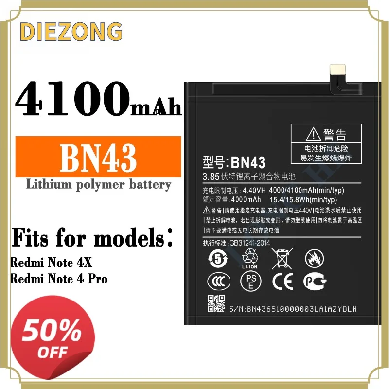 2026New Fast Shipping Suitable For Xiaomi Redmi Note 4X/Note 4 Pro mobile phone battery BN43
2026New Fast Shipping Suitable For Xiaomi Redmi Note 4X/Note 4 Pro mobile phone battery BN43