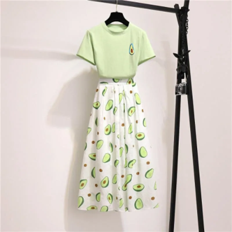 Summer Art Small Fresh T-shirt Printed Medium Length Half Length Skirt Set Long Skirt Two Piece Set
Summer Art Small Fresh T-shirt Printed Medium Length Half Length Skirt Set Long Skirt Two Piece Set