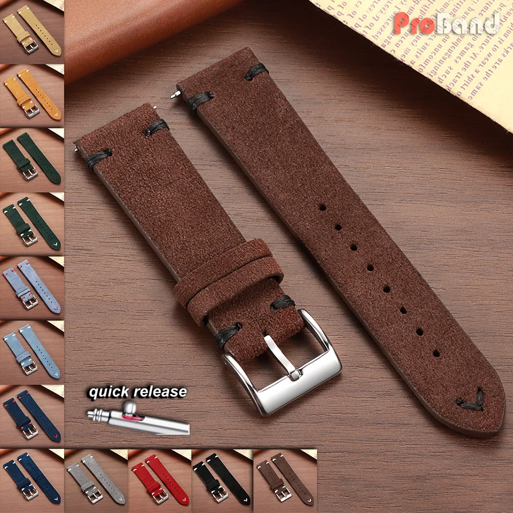 Suede Leather Watch Straps 18mm 20mm 22mm Quick Release Stitching Calfskin Watch Band Smartwatch Universal Replacement Wristband
Suede Leather Watch Straps 18mm 20mm 22mm Quick Release Stitching Calfskin Watch Band Smartwatch Universal Replacement Wristband