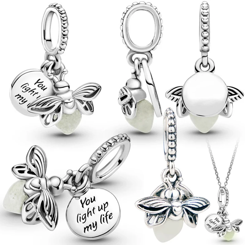 Fit Pandora Glow in the dark Firefly Charms For Jewelry Making Women Bracelet Accessories Fine Glowworm Pendant Girls Bangle DIY
Fit Pandora Glow in the dark Firefly Charms For Jewelry Making Women Bracelet Accessories Fine Glowworm Pendant Girls Bangle DIY