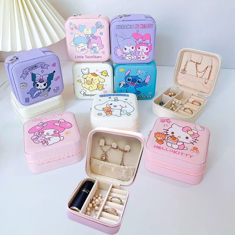 Kuromi Cinnamoroll Cartoon Jewelry Storage Box Jewelry earrings ring lipsticks necklaces Display Holder Travel PU Organizer Case
Kuromi Cinnamoroll Cartoon Jewelry Storage Box Jewelry earrings ring lipsticks necklaces Display Holder Travel PU Organizer Case