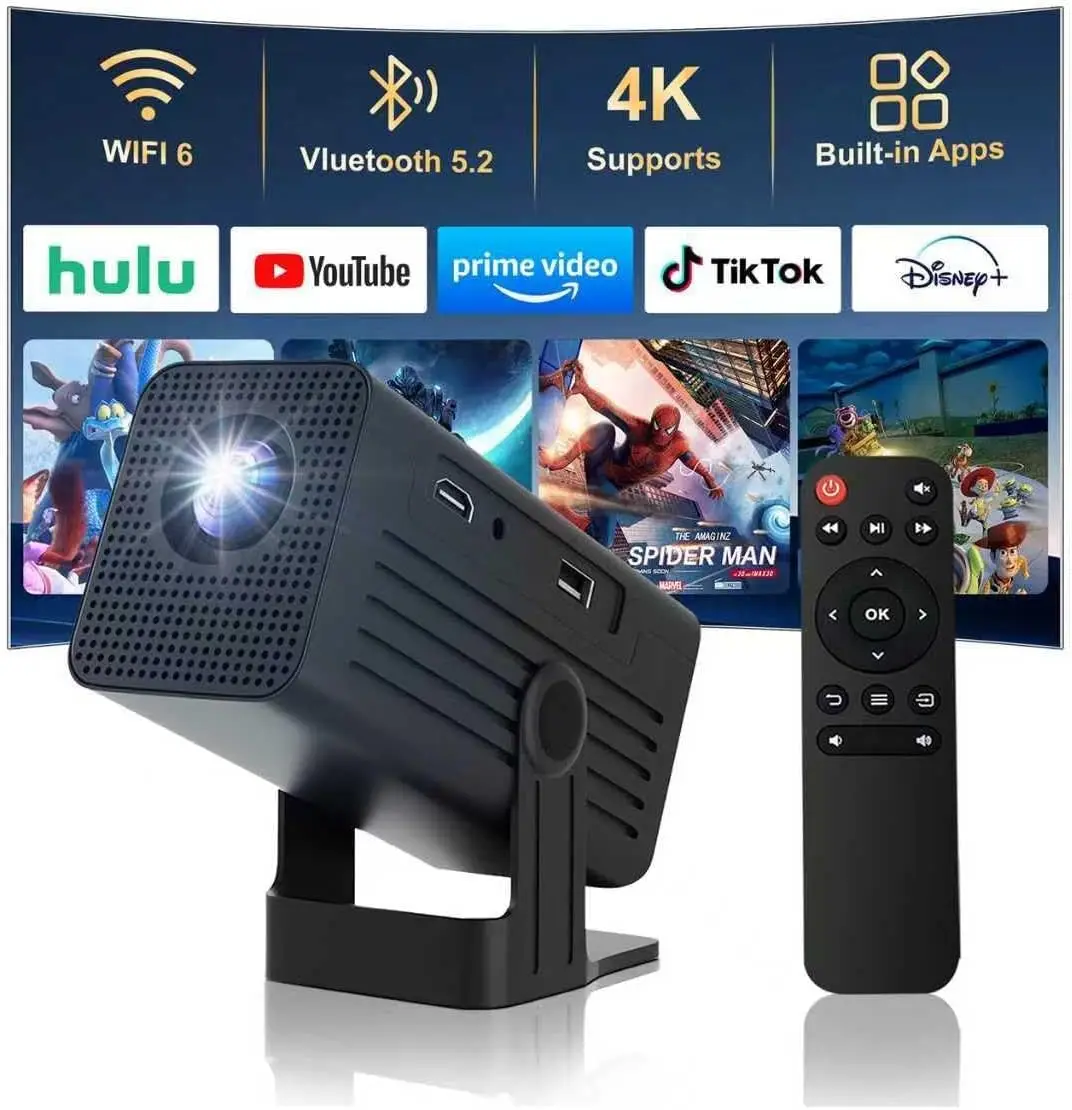 Портативный WiFi Bluetooth-проектор, 1080P HD, автоматическая коррекция трапецеидальных искажений, поворотный, совместим со смартфонами, ноутбуками, HDMI, USB
Портативный WiFi Bluetooth-проектор, 1080P HD, автоматическая коррекция трапецеидальных искажений, поворотный, совместим со смартфонами, ноутбуками, HDMI, USB