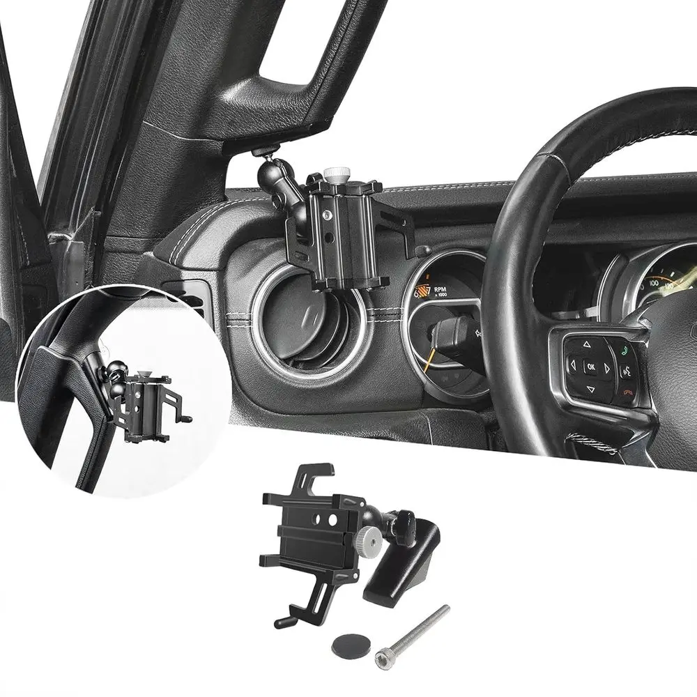 Pillar Grab Handle Cell Phone Holder Adjustable Anti-Shake Stabilizer Mount for 2018-2021 JL JLU & Gladiator JT
Pillar Grab Handle Cell Phone Holder Adjustable Anti-Shake Stabilizer Mount for 2018-2021 JL JLU & Gladiator JT