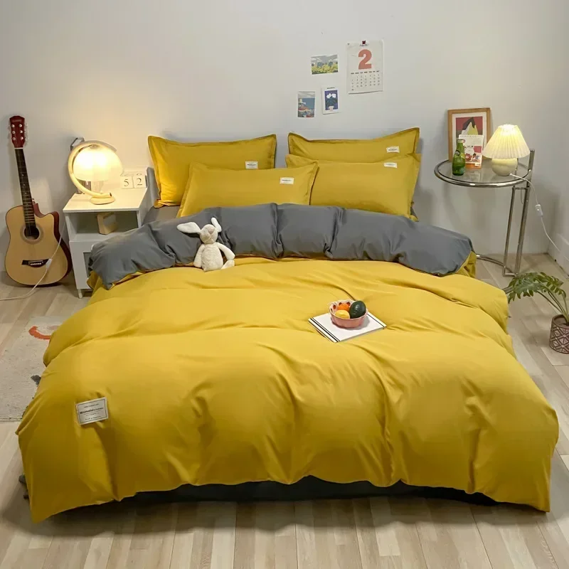 Home Textile Solid Color Minimalist Grey Pink Duvet Cover Bed Sheet Pillow Case Single Double Queen King For Home Bedding Set
Home Textile Solid Color Minimalist Grey Pink Duvet Cover Bed Sheet Pillow Case Single Double Queen King For Home Bedding Set